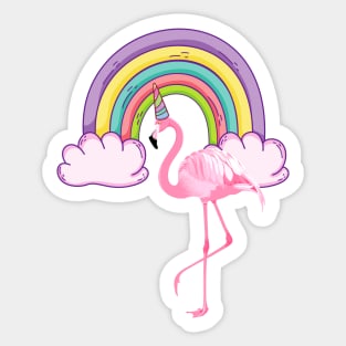 Unicorn Rainbow Flamingo Sticker